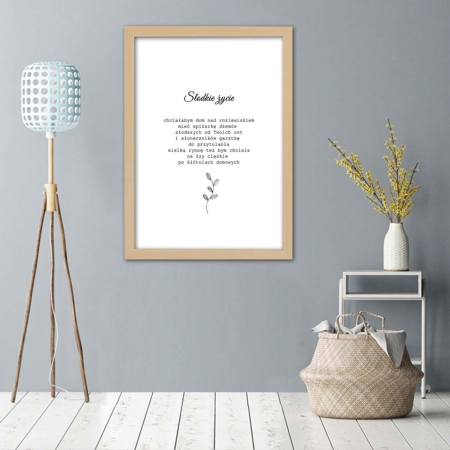 Glezna bēšā rāmī - Inscriptions 3 Home Trends DECO