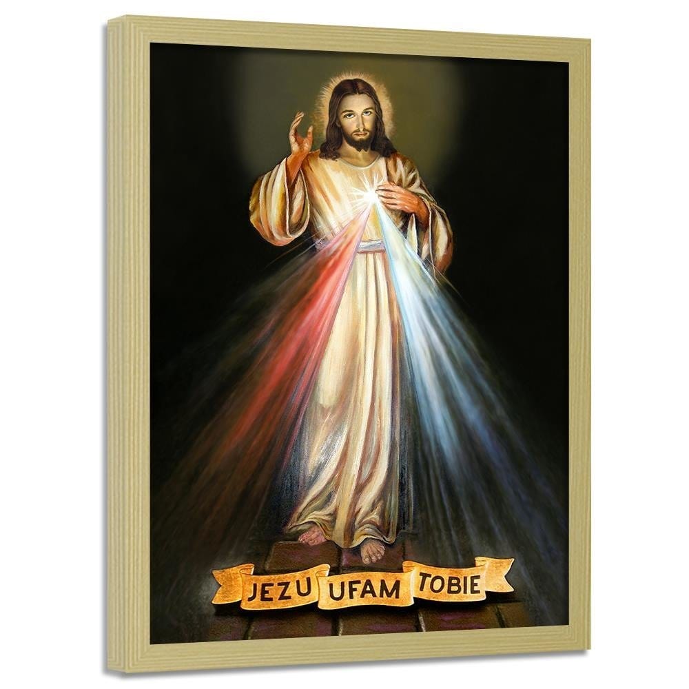 Glezna bēšā rāmī - Jesus, I trust you. Home Trends DECO