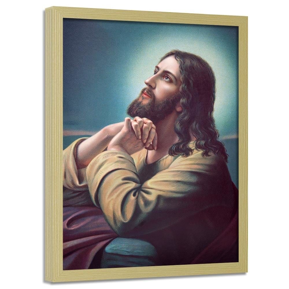 Glezna bēšā rāmī - Jesus Praying Home Trends DECO