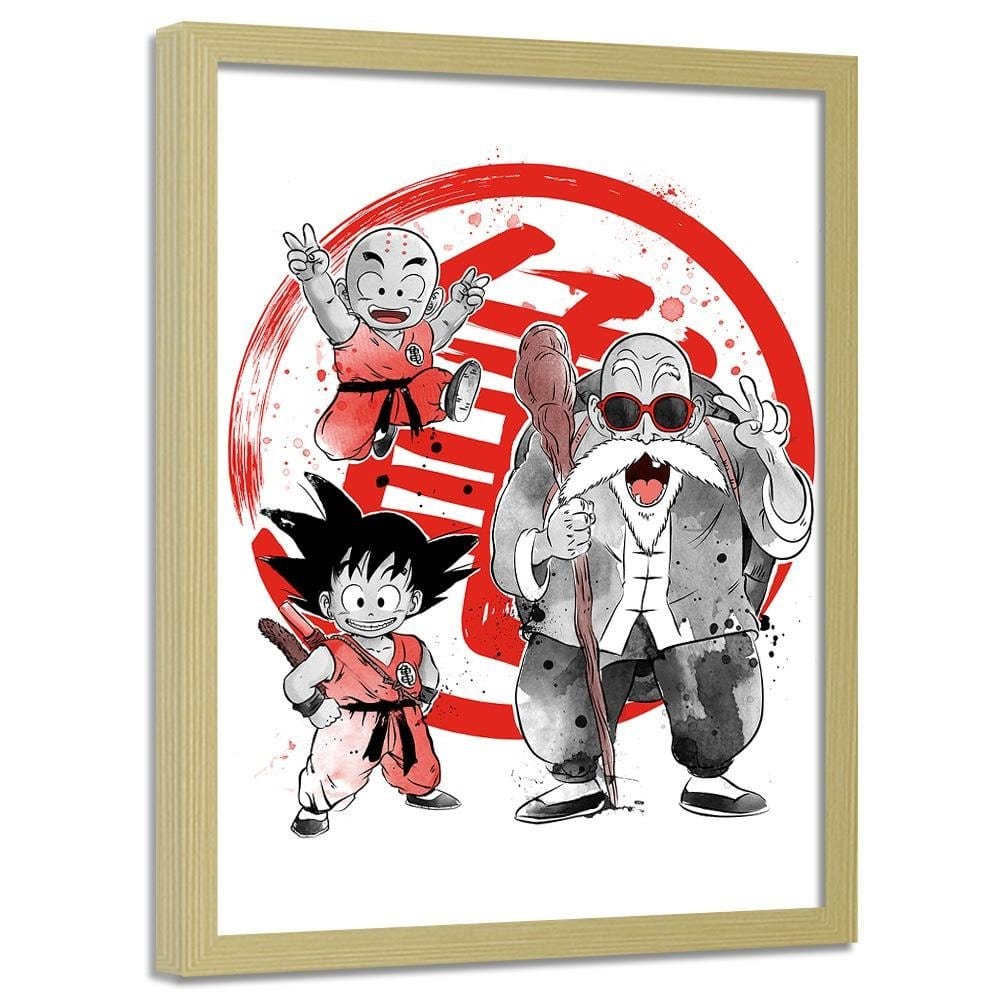 Glezna bēšā rāmī - Kame School Image Fine Art Red Home Trends DECO
