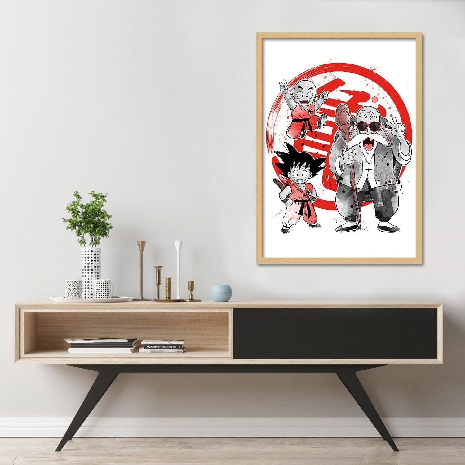 Glezna bēšā rāmī - Kame School Image Fine Art Red Home Trends DECO