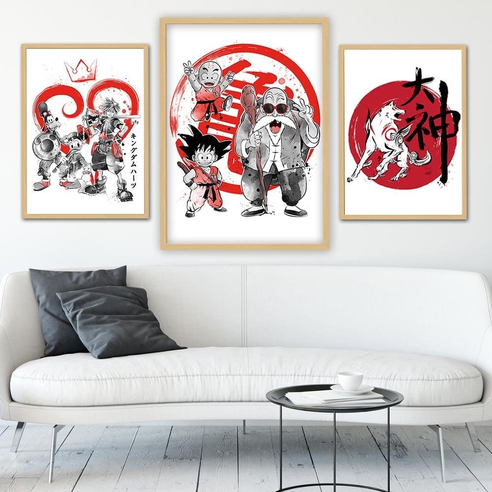 Glezna bēšā rāmī - Kame School Image Fine Art Red Home Trends DECO