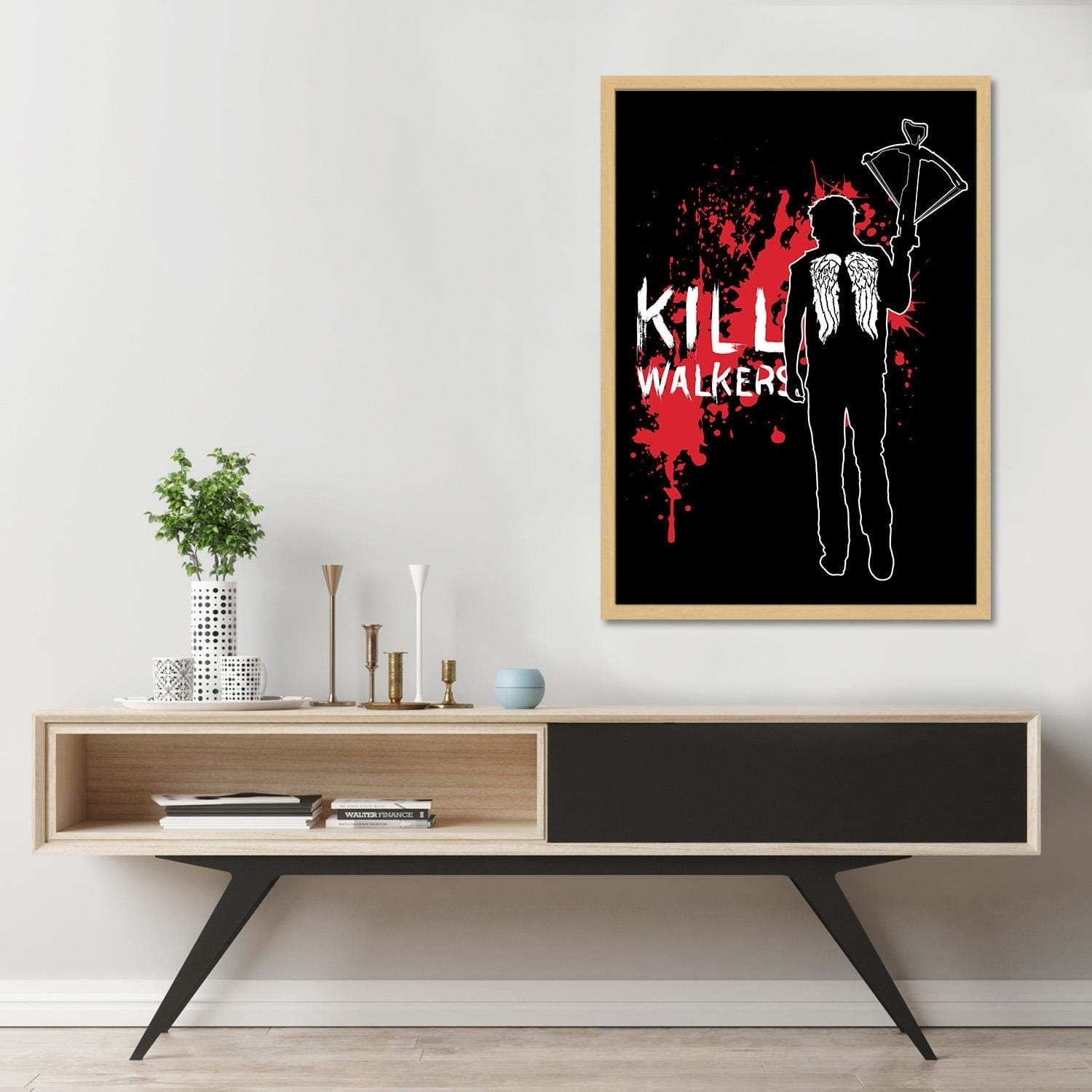 Glezna bēšā rāmī - Kill Walkers Image Black And White Home Trends DECO