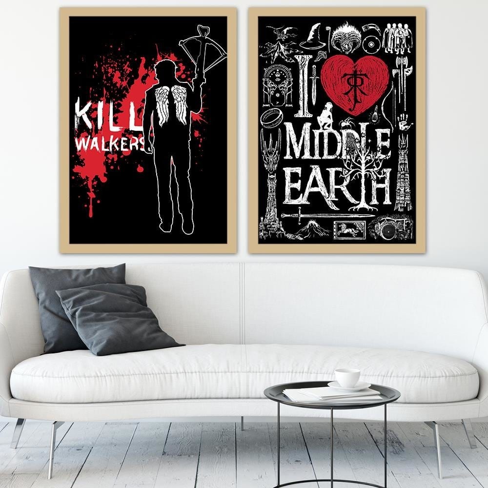 Glezna bēšā rāmī - Kill Walkers Image Black And White Home Trends DECO