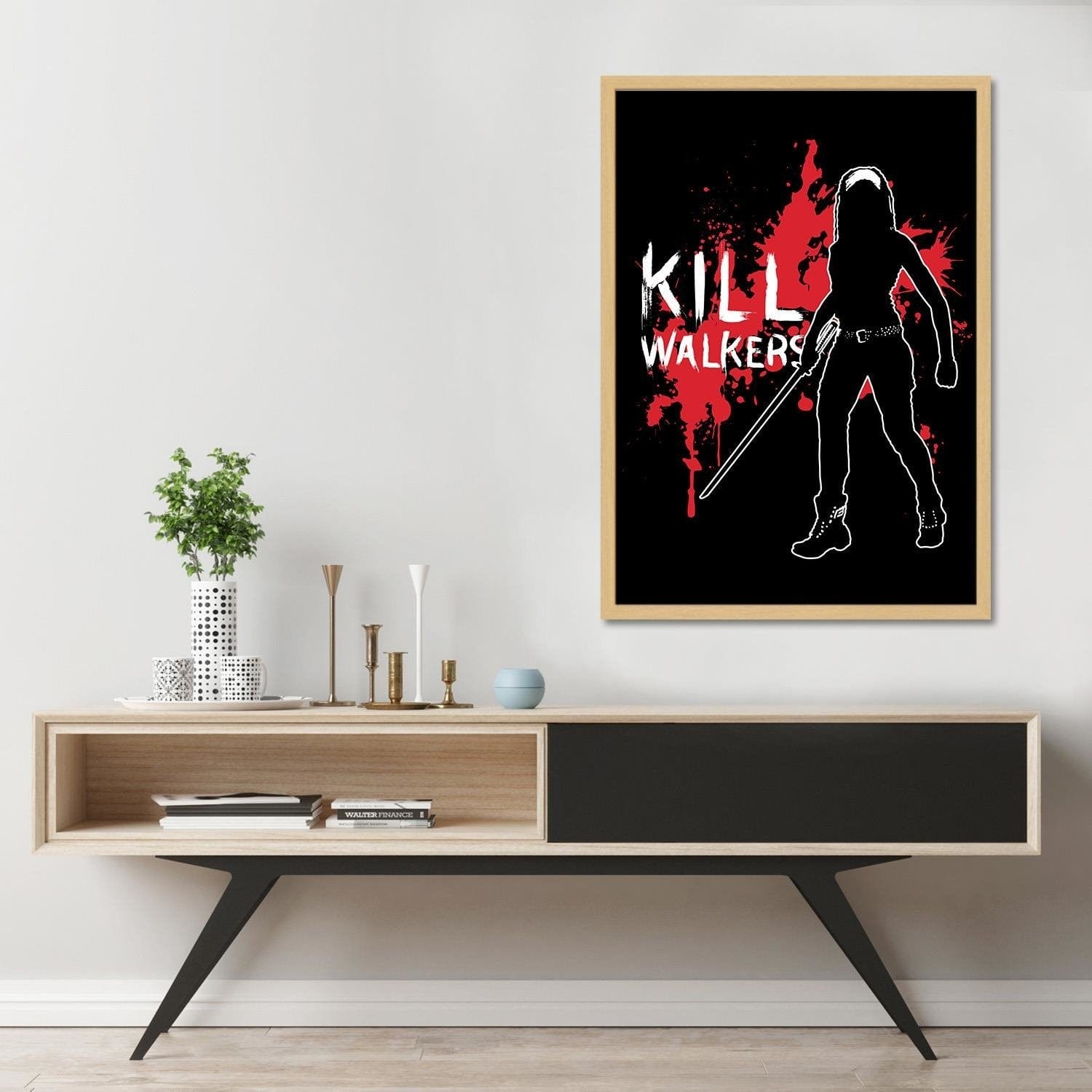Glezna bēšā rāmī - Kill Walkers Image Black And White Home Trends DECO