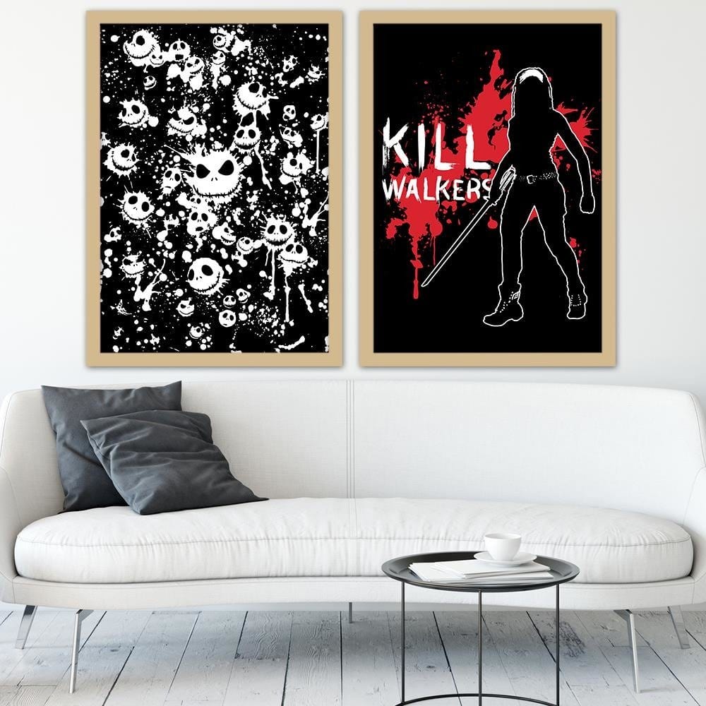 Glezna bēšā rāmī - Kill Walkers Image Black And White Home Trends DECO