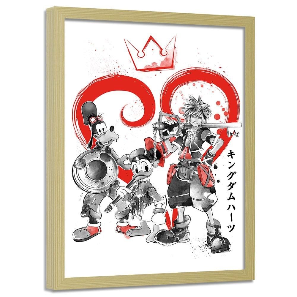 Glezna bēšā rāmī - Kingdom Japan Art Red Home Trends DECO