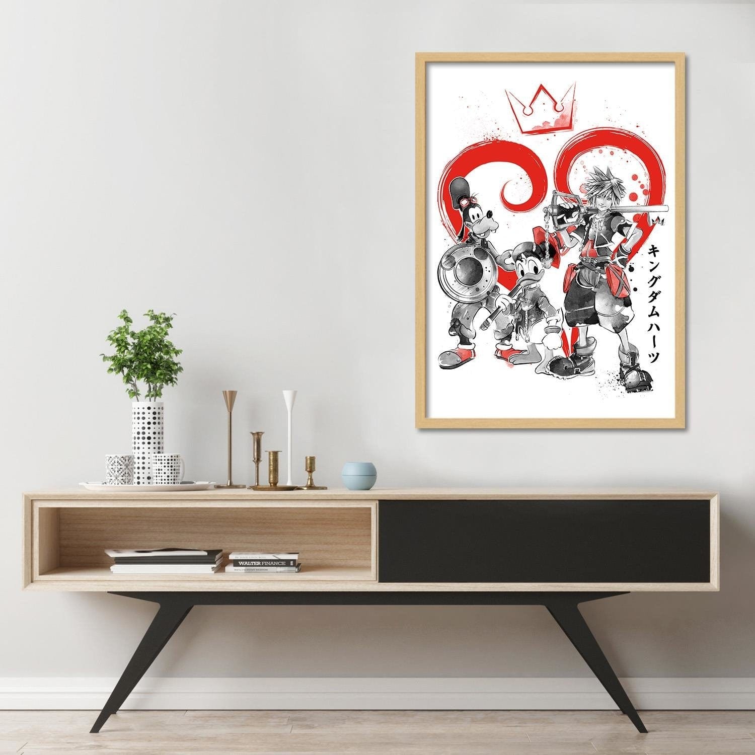Glezna bēšā rāmī - Kingdom Japan Art Red Home Trends DECO