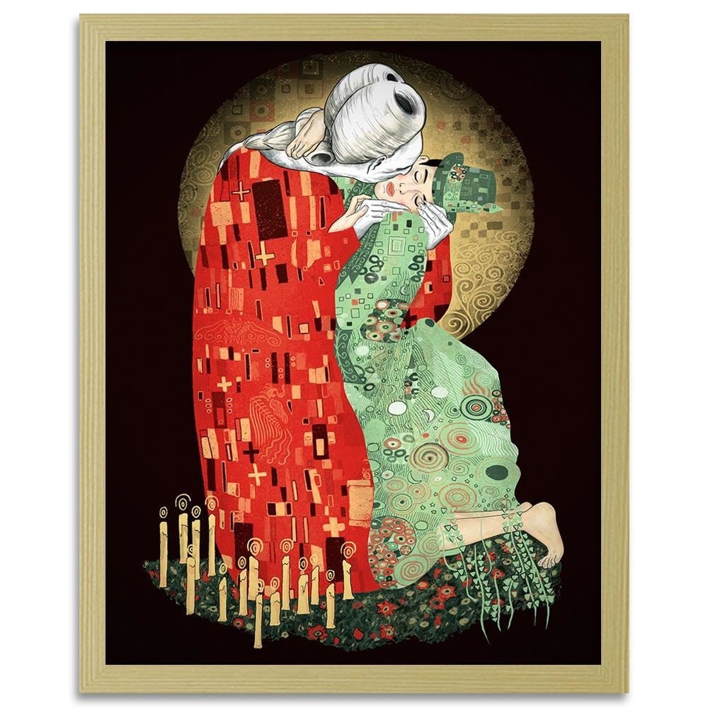 Glezna bēšā rāmī - Kiss Amid Candles Home Trends DECO