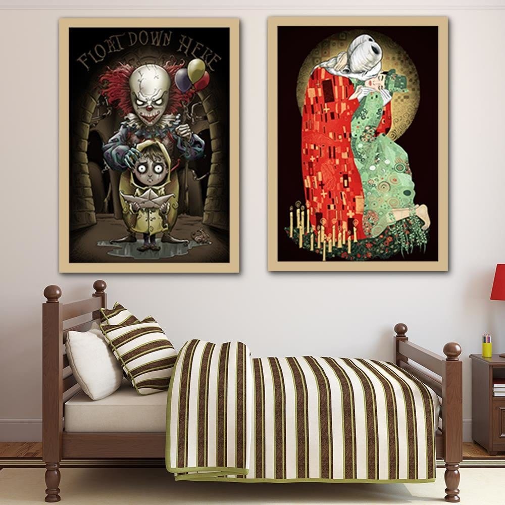 Glezna bēšā rāmī - Kiss Amid Candles Home Trends DECO