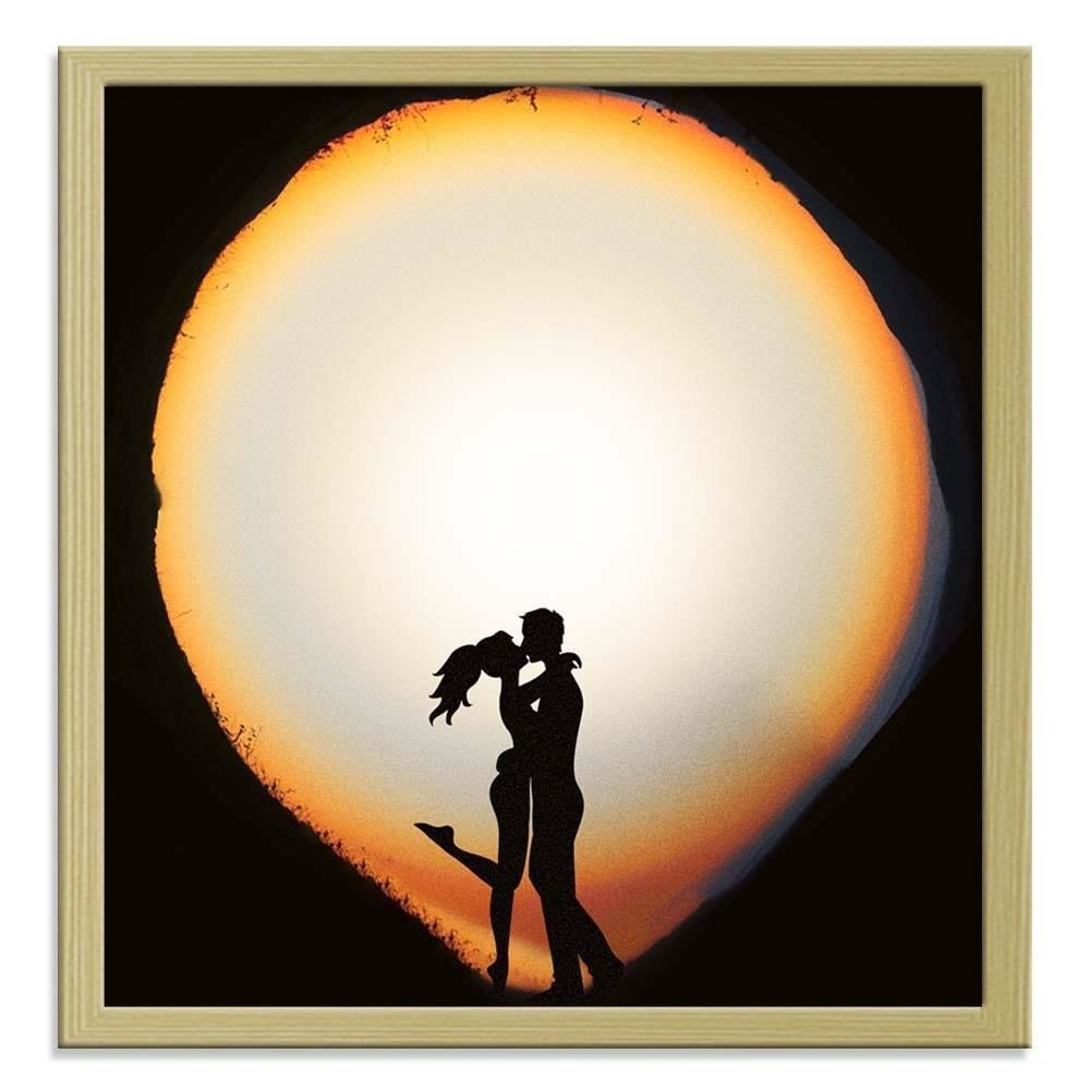 Glezna bēšā rāmī - Kiss On A White Background Home Trends DECO
