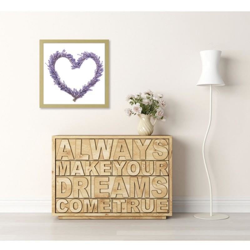 Glezna bēšā rāmī - Lavender heart Home Trends DECO