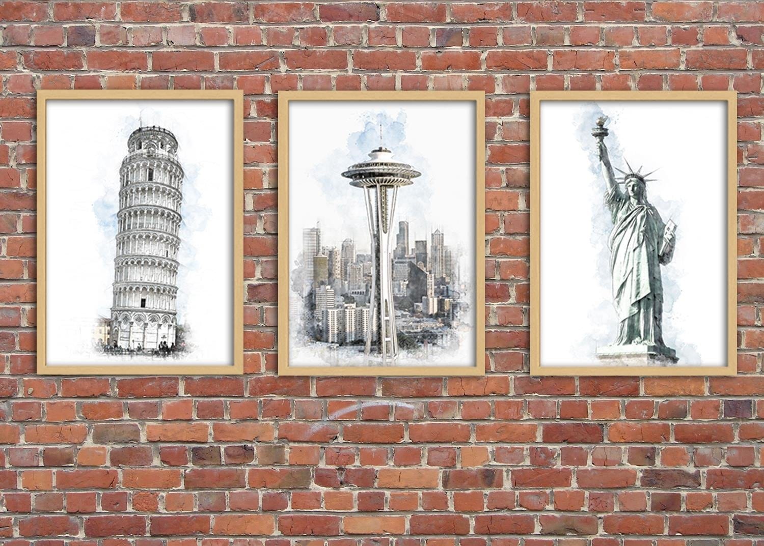 Glezna bēšā rāmī - Leaning Tower Grey Home Trends DECO