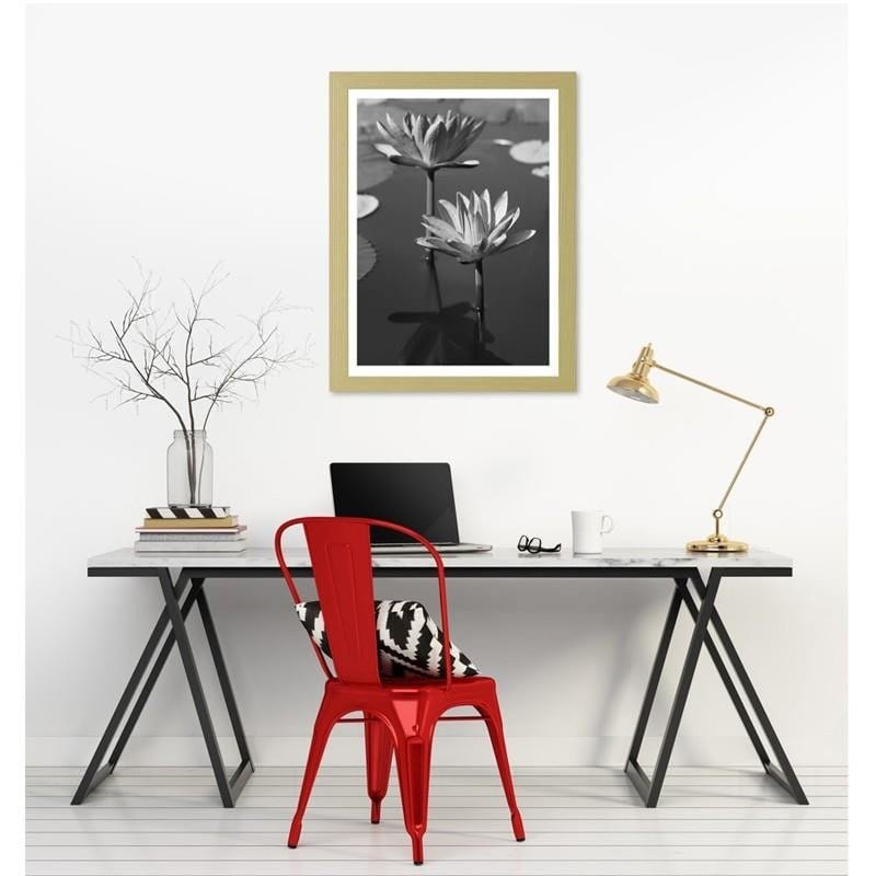 Glezna bēšā rāmī - Lilies in the pond Home Trends DECO