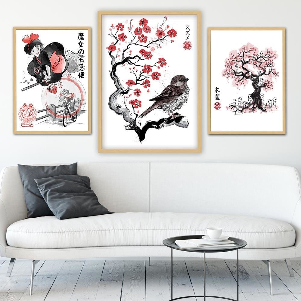 Glezna bēšā rāmī - Little Sparrow Red Home Trends DECO