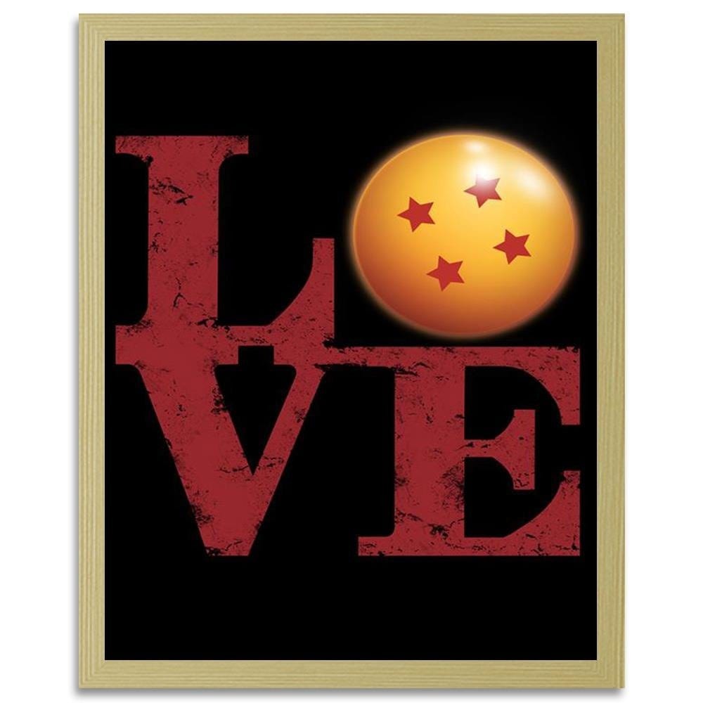 Glezna bēšā rāmī - Love Inscription Red Home Trends DECO