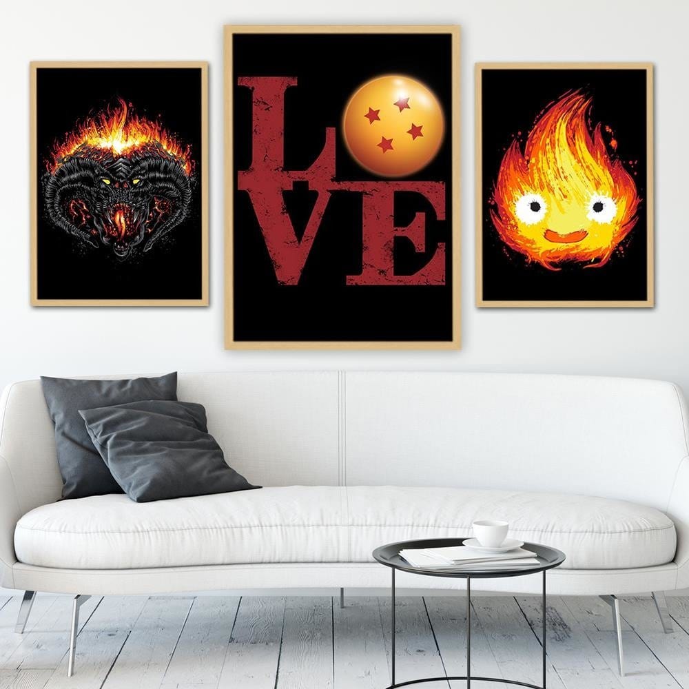 Glezna bēšā rāmī - Love Inscription Red Home Trends DECO