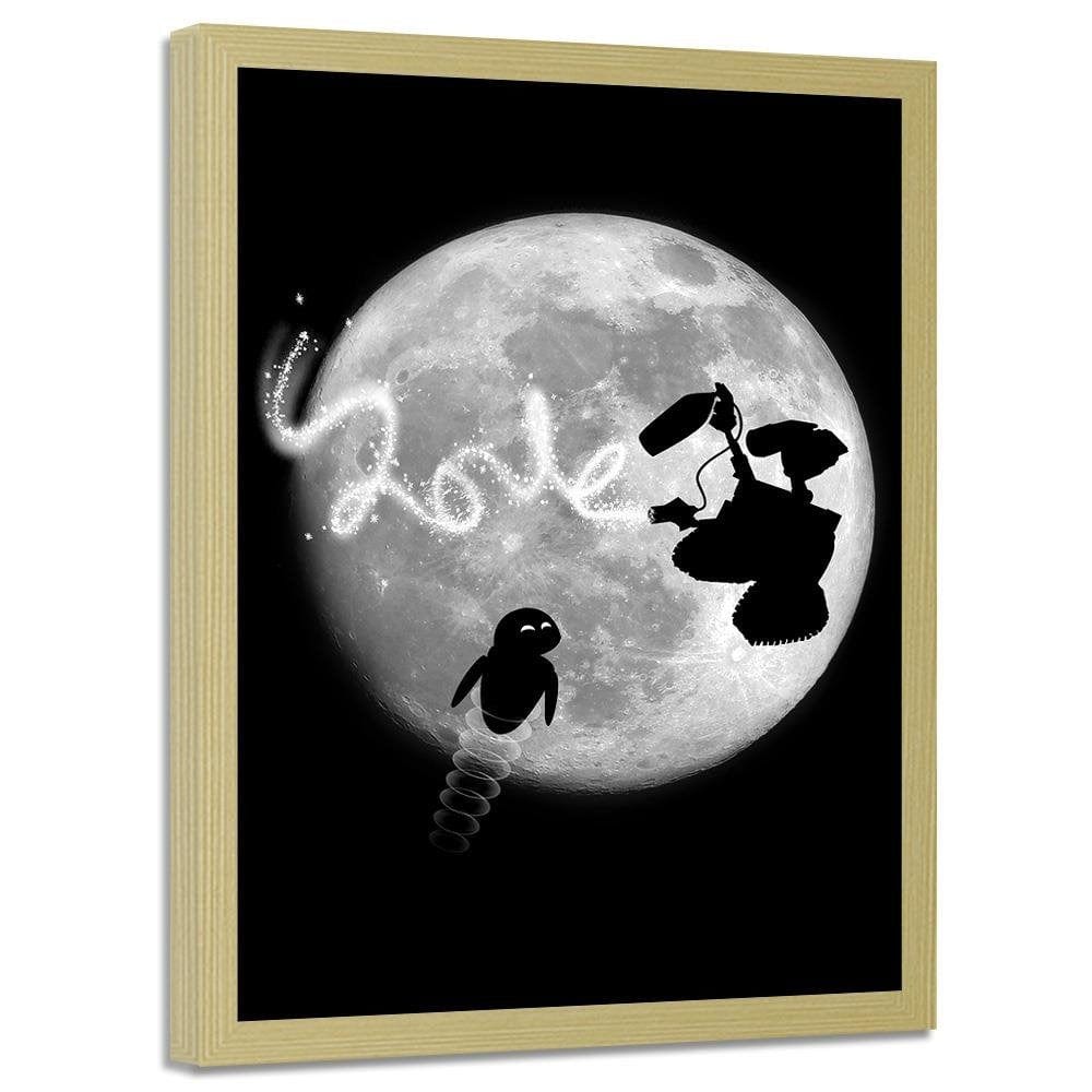 Glezna bēšā rāmī - Love Two Robots Grey Home Trends DECO