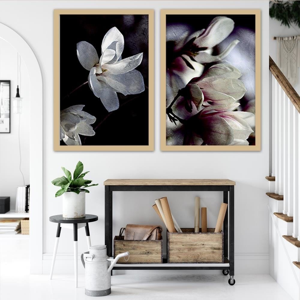 Glezna bēšā rāmī - Magnolia Buds Home Trends DECO