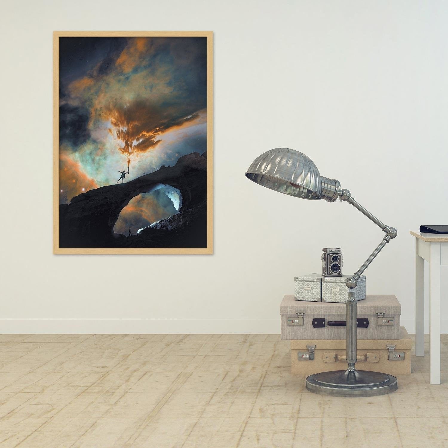 Glezna bēšā rāmī - Man And Clouds Home Trends DECO