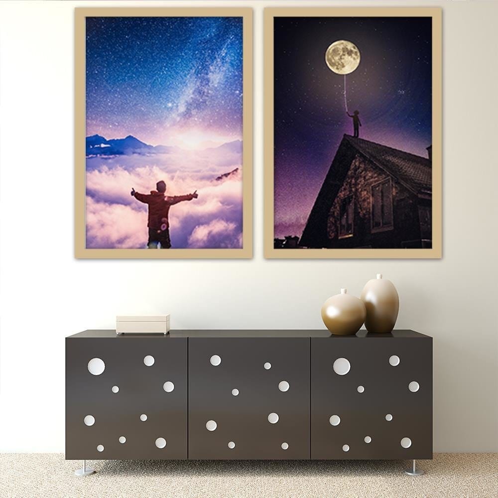 Glezna bēšā rāmī - Man And The Galaxy Home Trends DECO