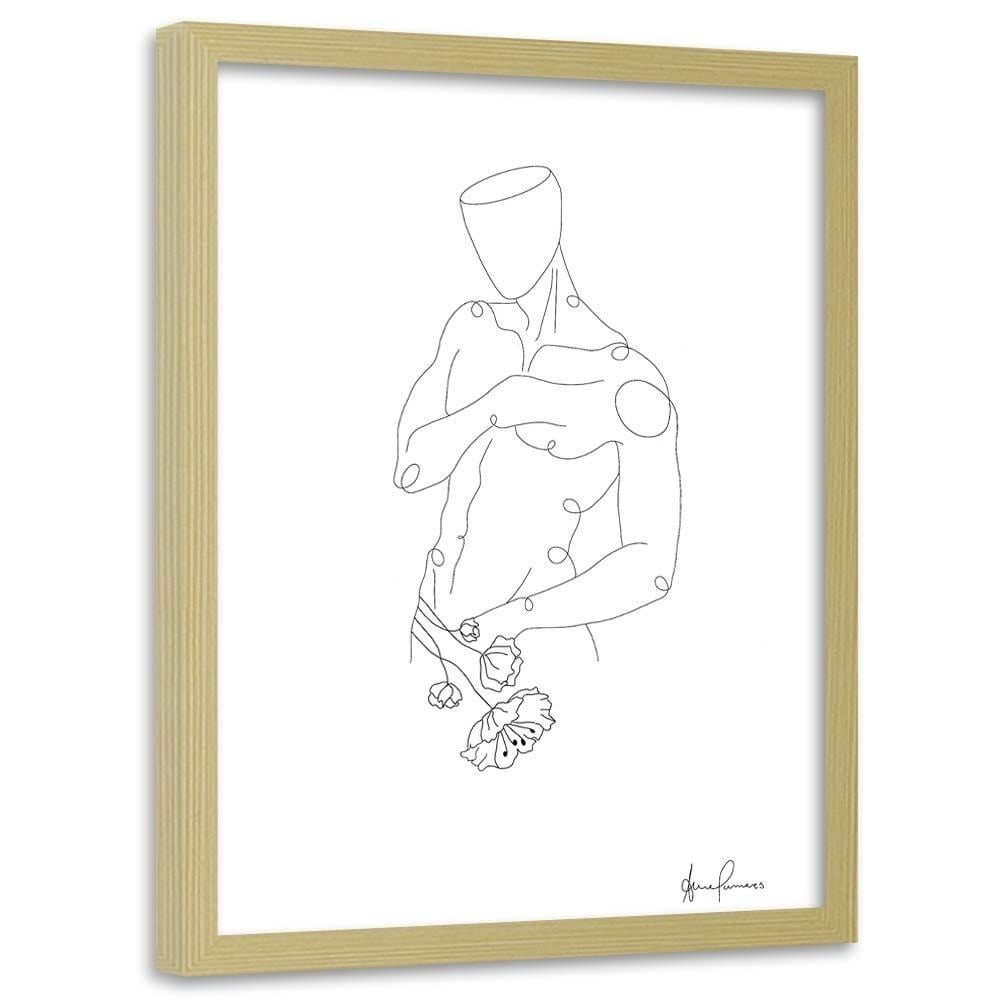 Glezna bēšā rāmī - Man's Figure Of Minimalism Home Trends DECO
