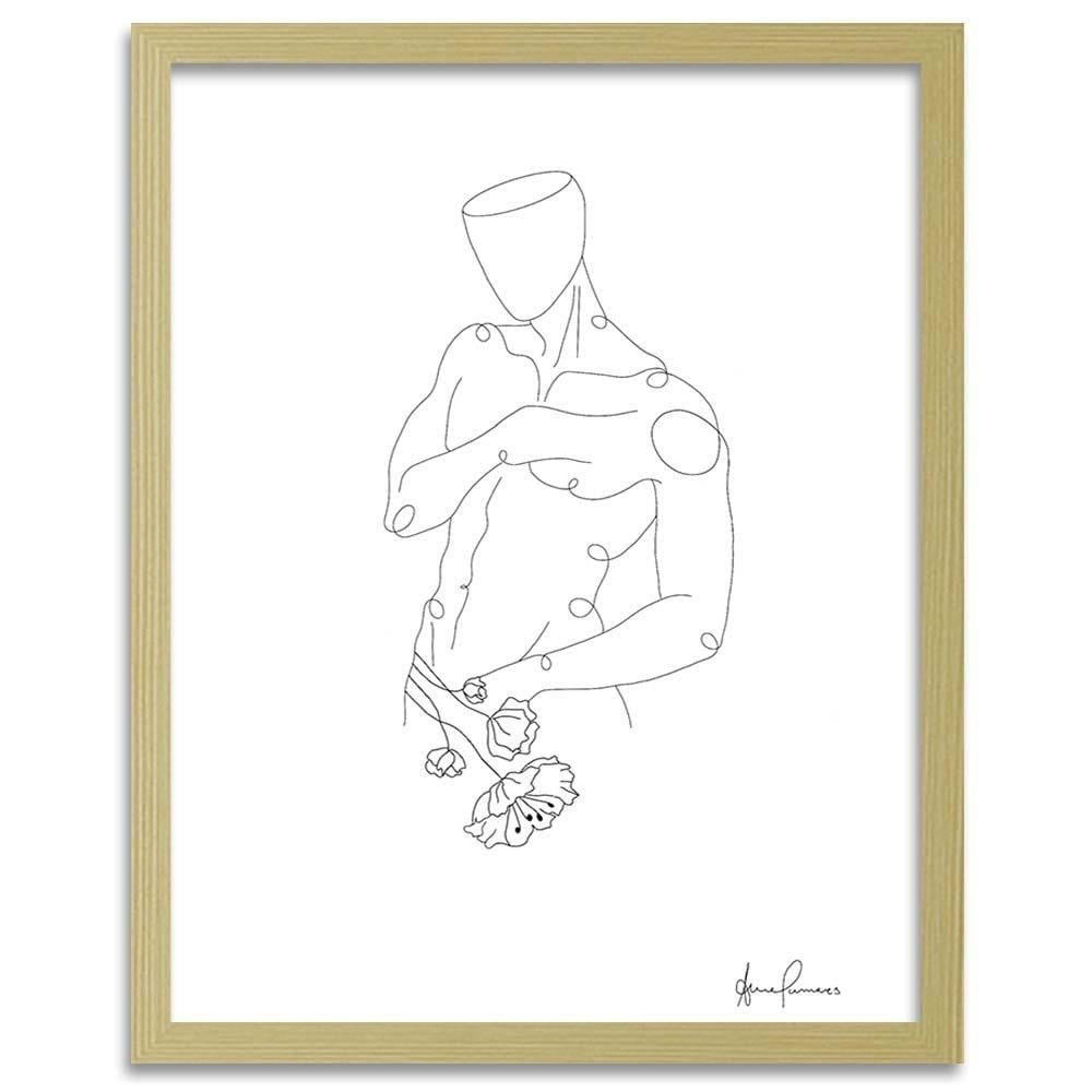 Glezna bēšā rāmī - Man's Figure Of Minimalism Home Trends DECO