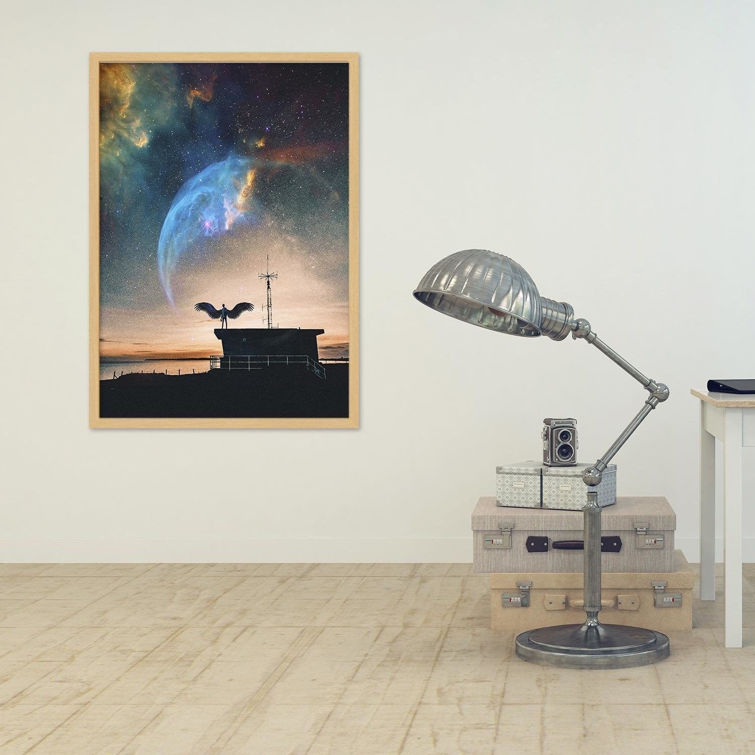 Glezna bēšā rāmī - Man With Wings And Sky Home Trends DECO