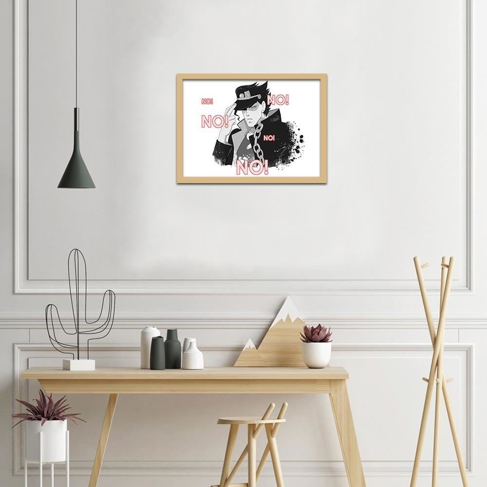 Glezna bēšā rāmī - Manga Boy In A Cap Home Trends DECO