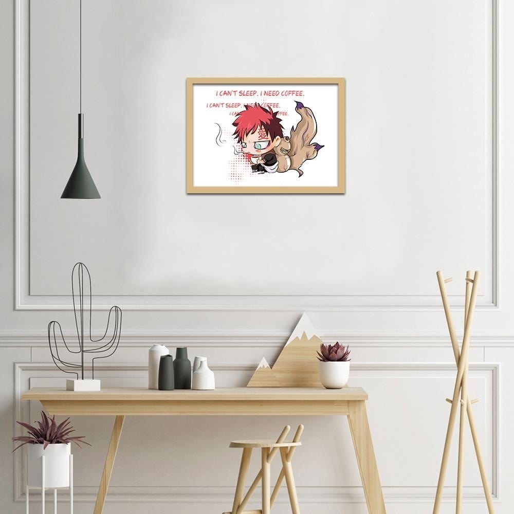 Glezna bēšā rāmī - Manga I Need Coffee Home Trends DECO