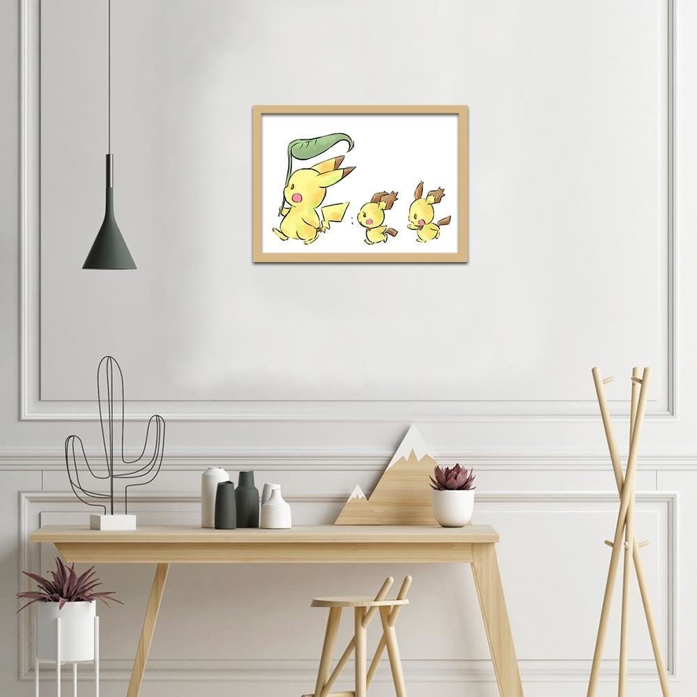 Glezna bēšā rāmī - Manga Strolling Yellow Creatures Home Trends DECO