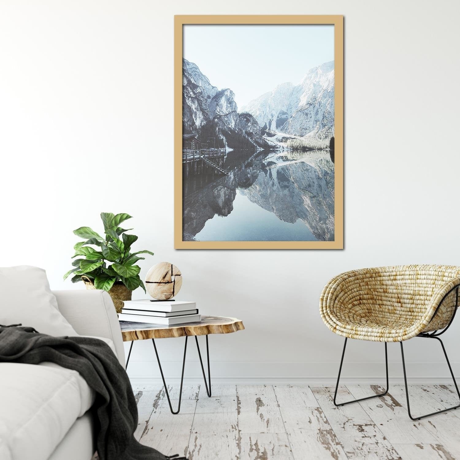 Glezna bēšā rāmī - Marina In The Mountains Home Trends DECO