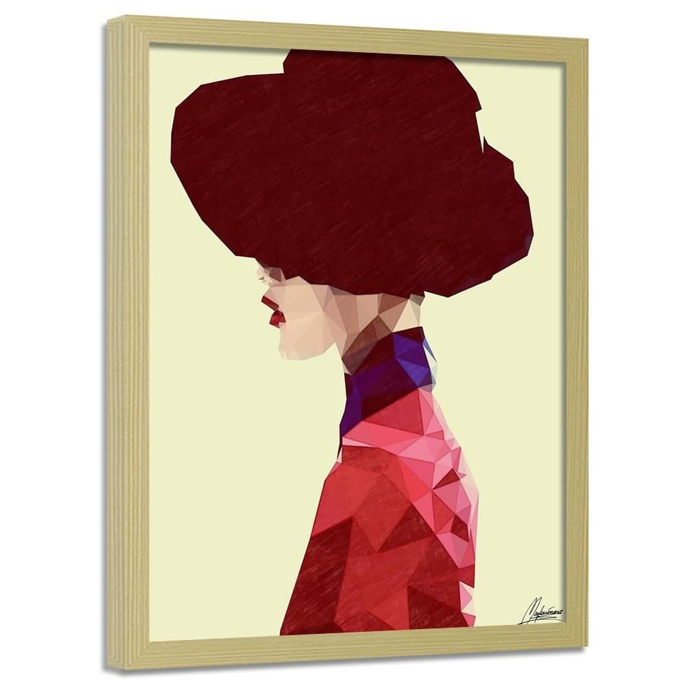 Glezna bēšā rāmī - Maroon Hat Home Trends DECO