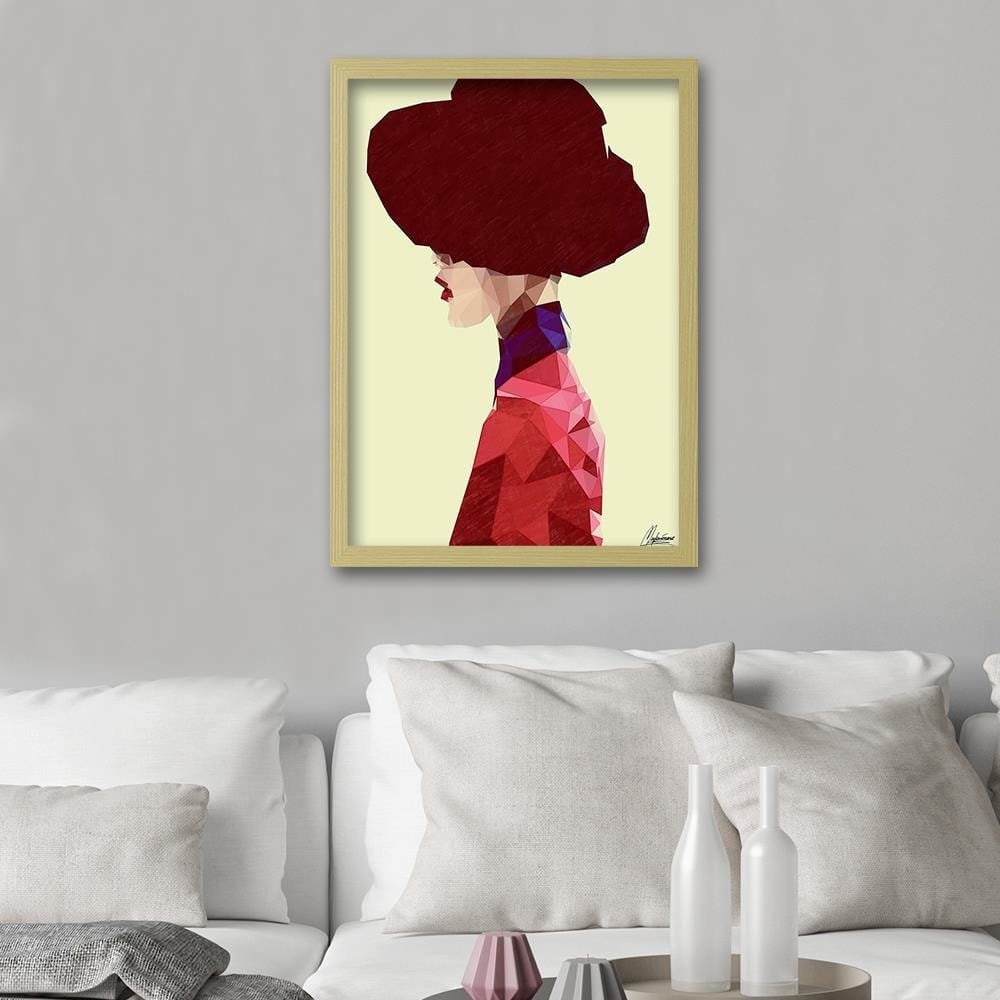 Glezna bēšā rāmī - Maroon Hat Home Trends DECO