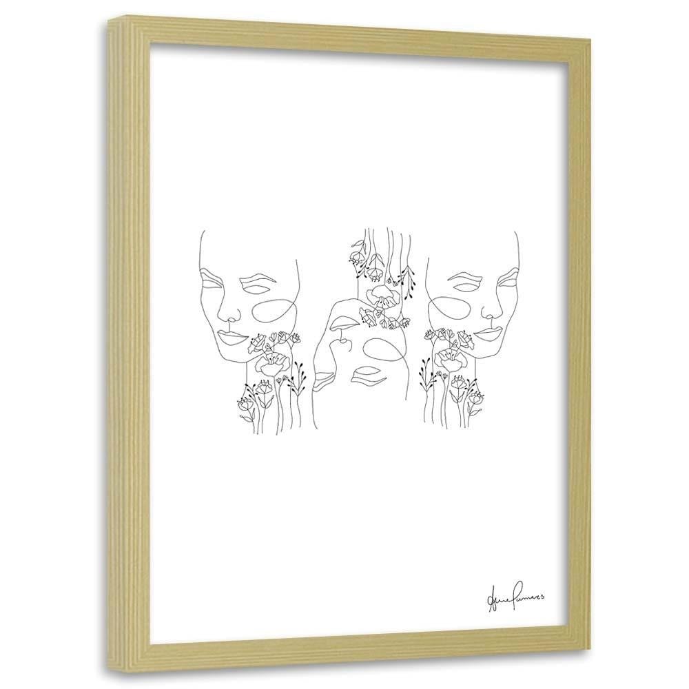 Glezna bēšā rāmī - Minimalism Faces Home Trends DECO
