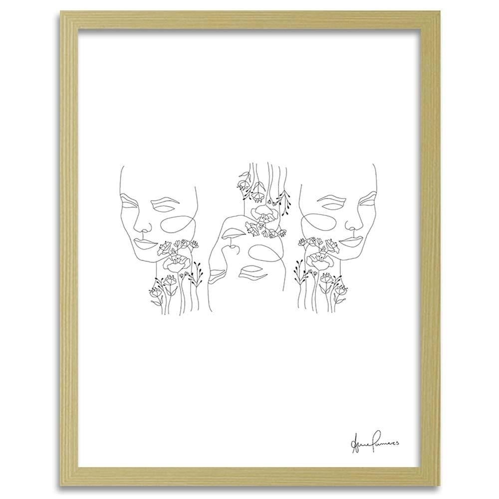 Glezna bēšā rāmī - Minimalism Faces Home Trends DECO