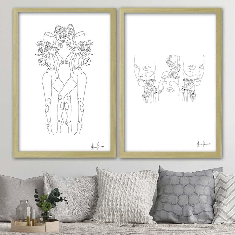 Glezna bēšā rāmī - Minimalism Faces Home Trends DECO