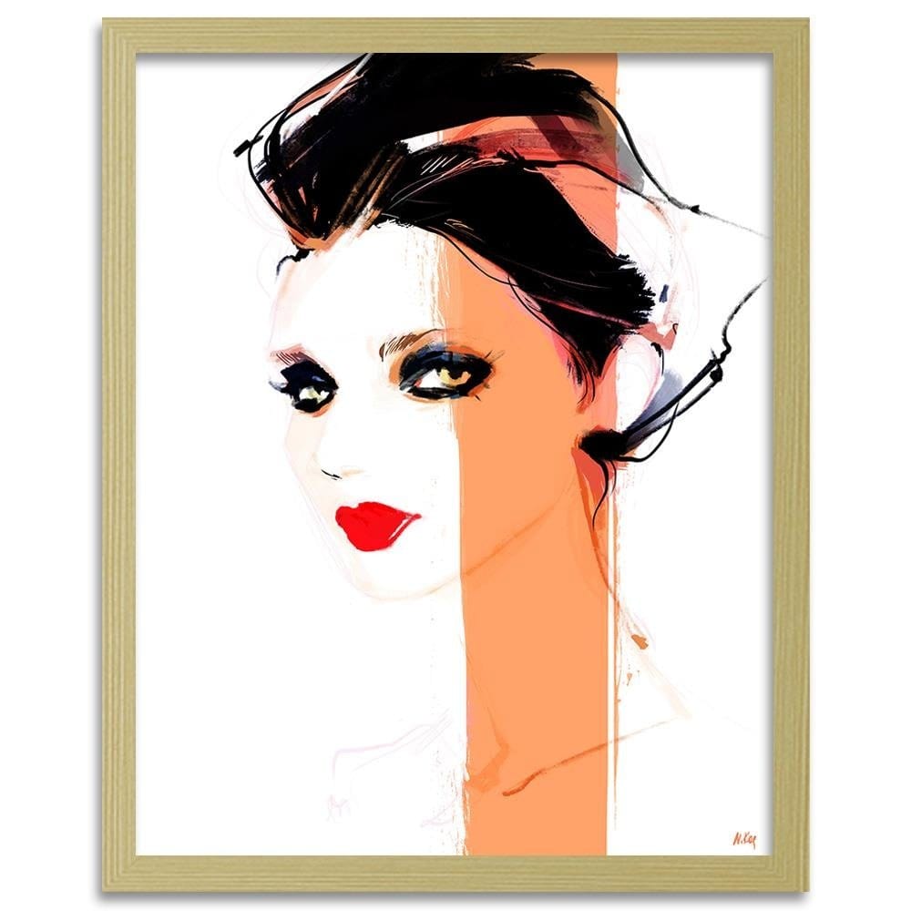 Glezna bēšā rāmī - Minimalist Portrait Home Trends DECO