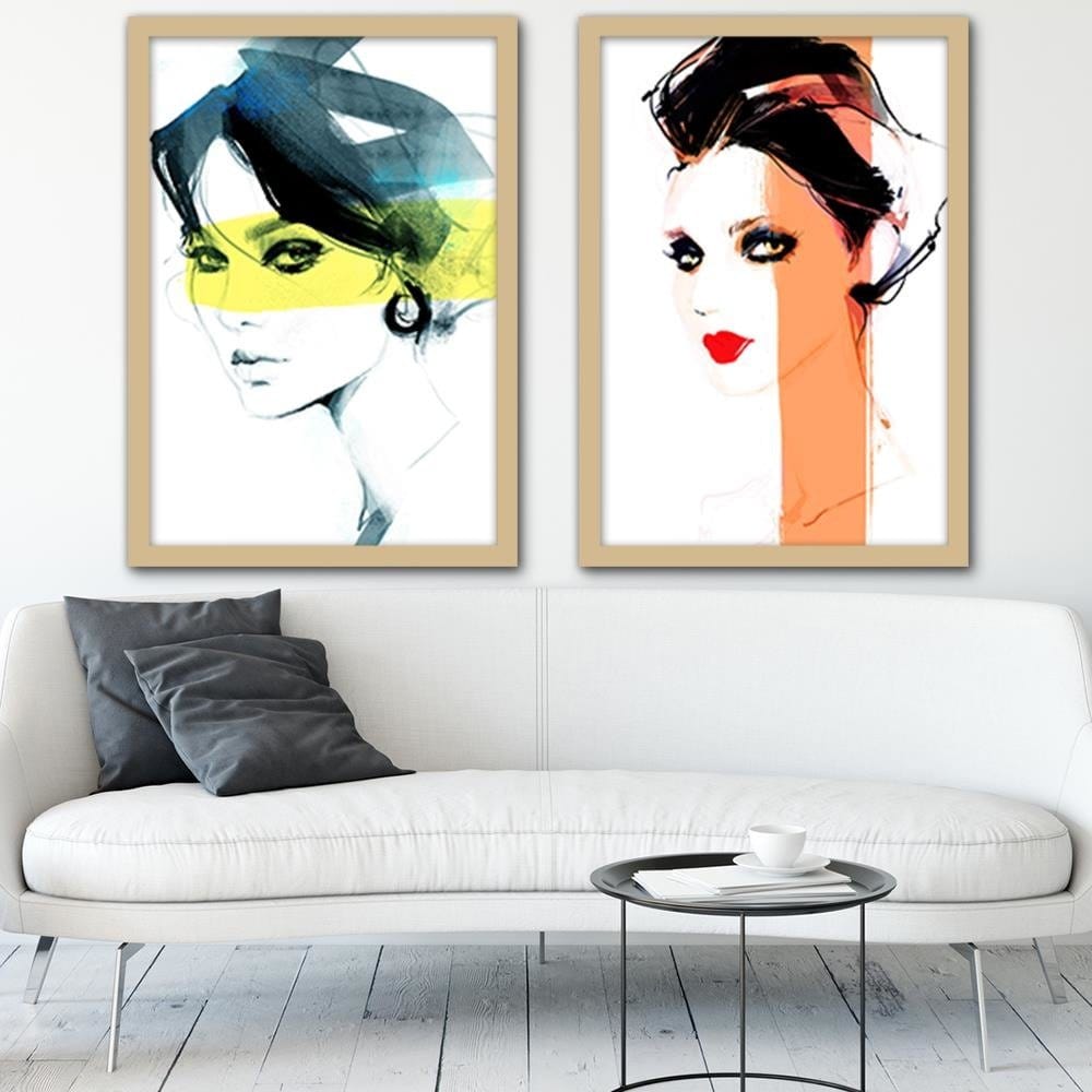 Glezna bēšā rāmī - Minimalist Portrait Home Trends DECO