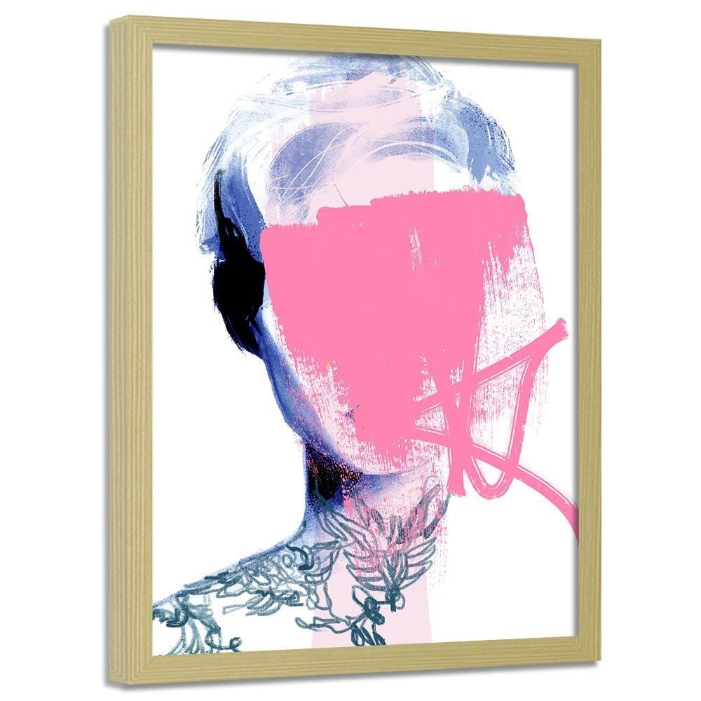 Glezna bēšā rāmī - Model Face Pink Home Trends DECO