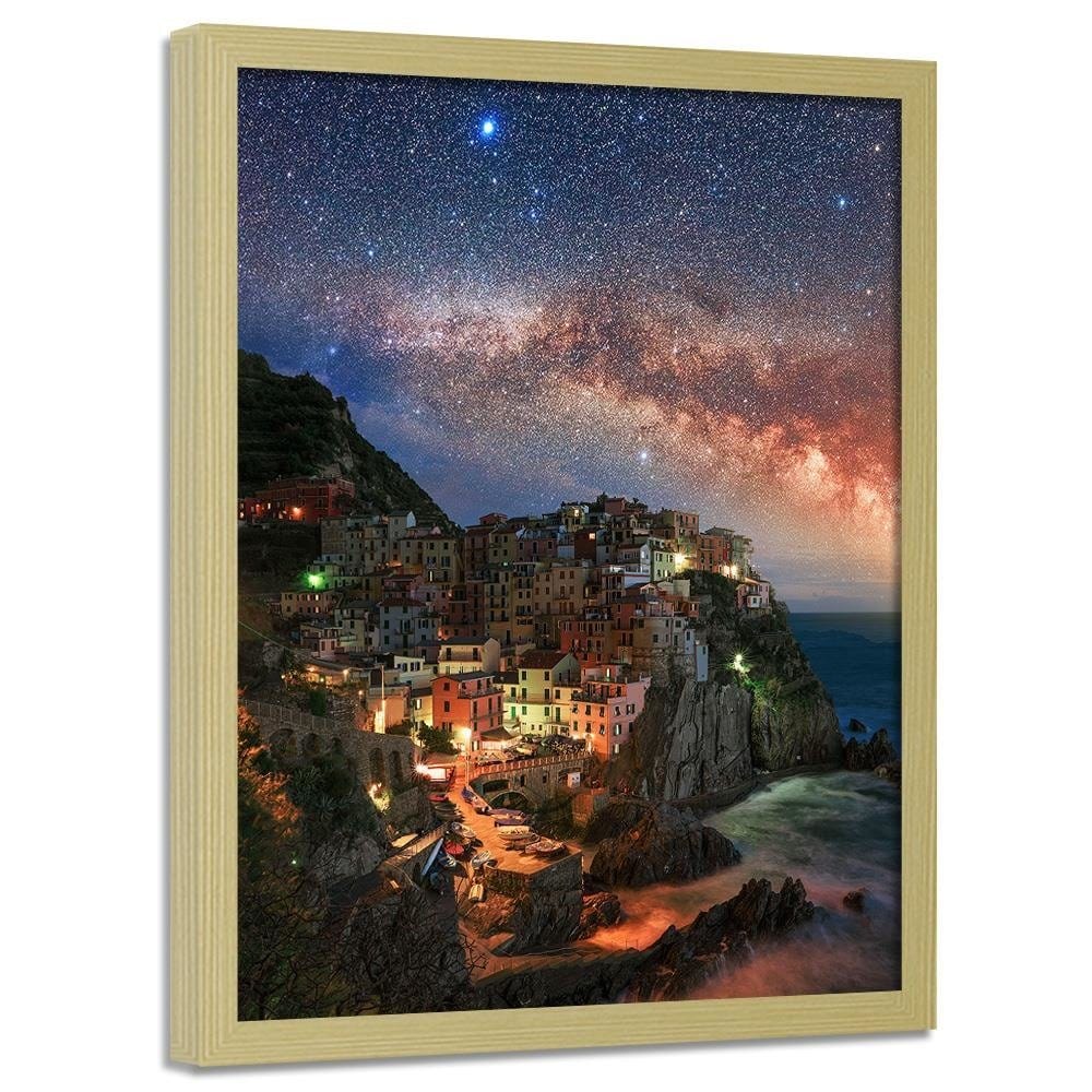 Glezna bēšā rāmī - Monterosso At Night Home Trends DECO