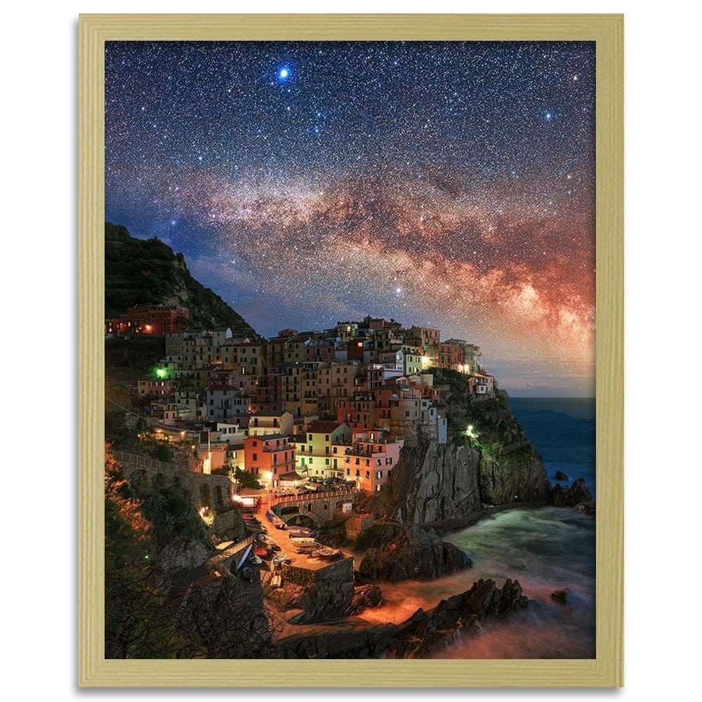 Glezna bēšā rāmī - Monterosso At Night Home Trends DECO