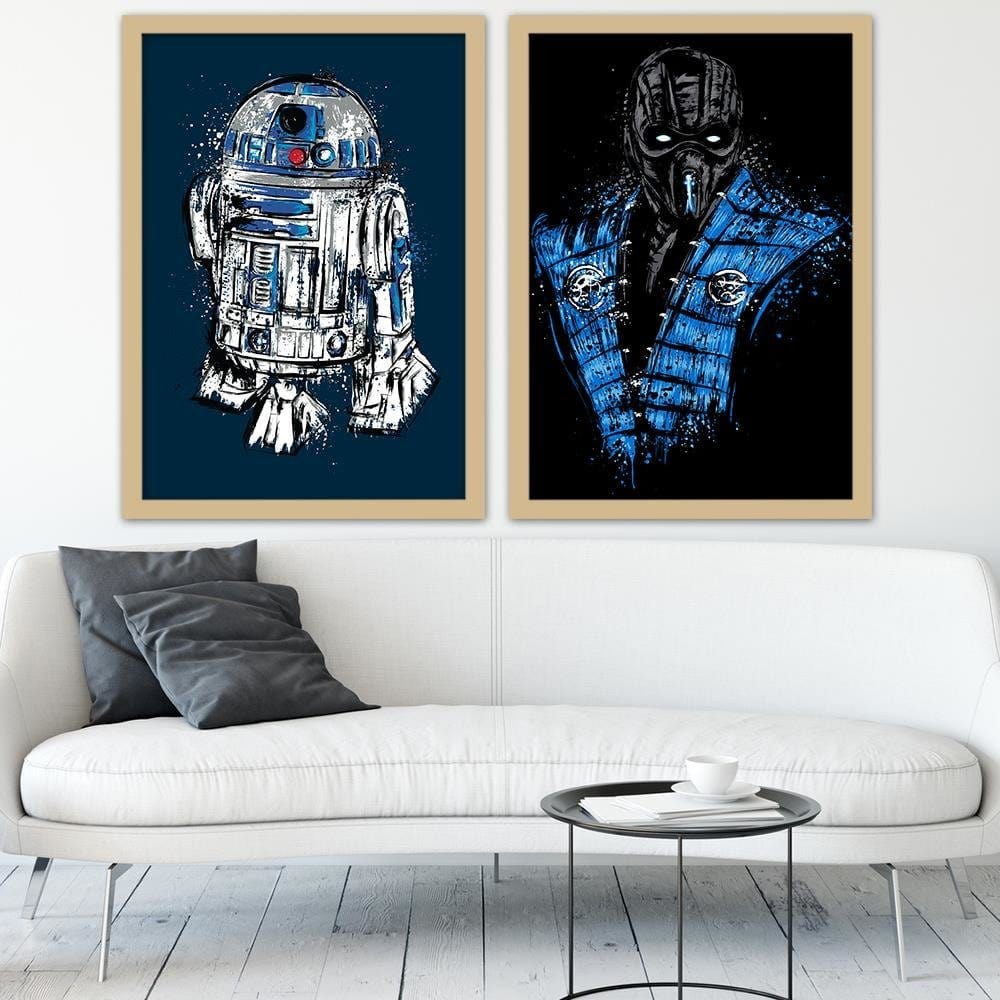 Glezna bēšā rāmī - Mortal Ice Blue Home Trends DECO
