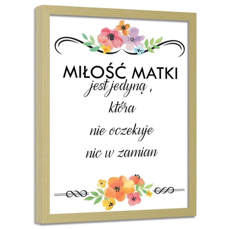Glezna bēšā rāmī - Mother's love is the only one Home Trends DECO