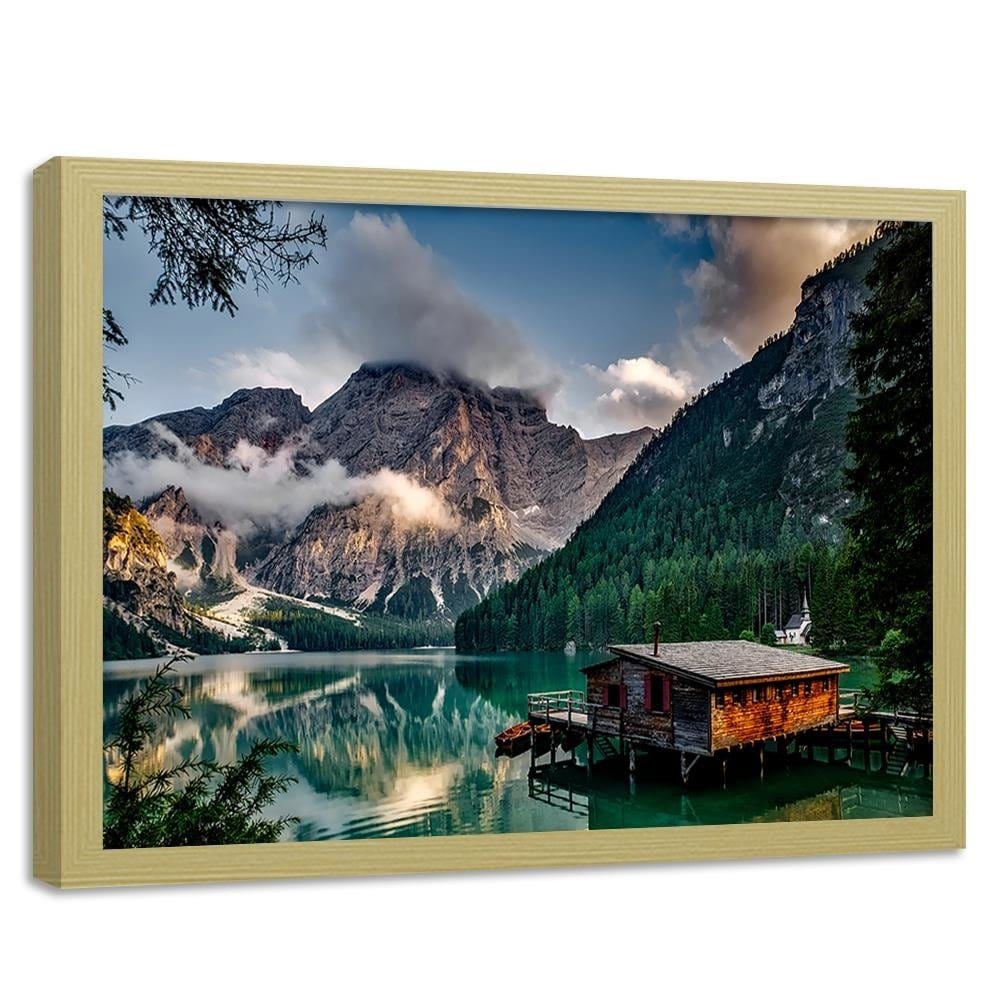 Glezna bēšā rāmī - Mountain Landscape Home Trends DECO