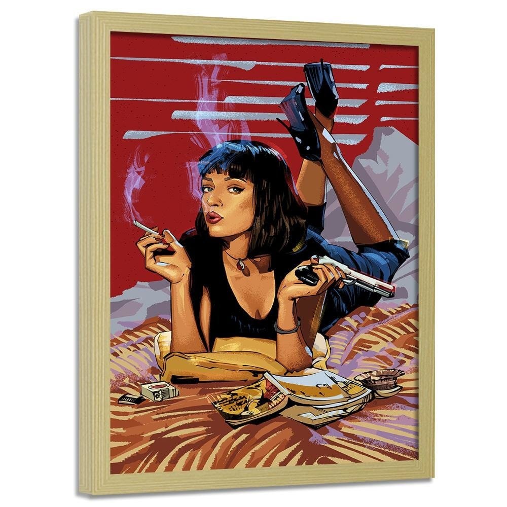Glezna bēšā rāmī - Movie Morife Red Home Trends DECO