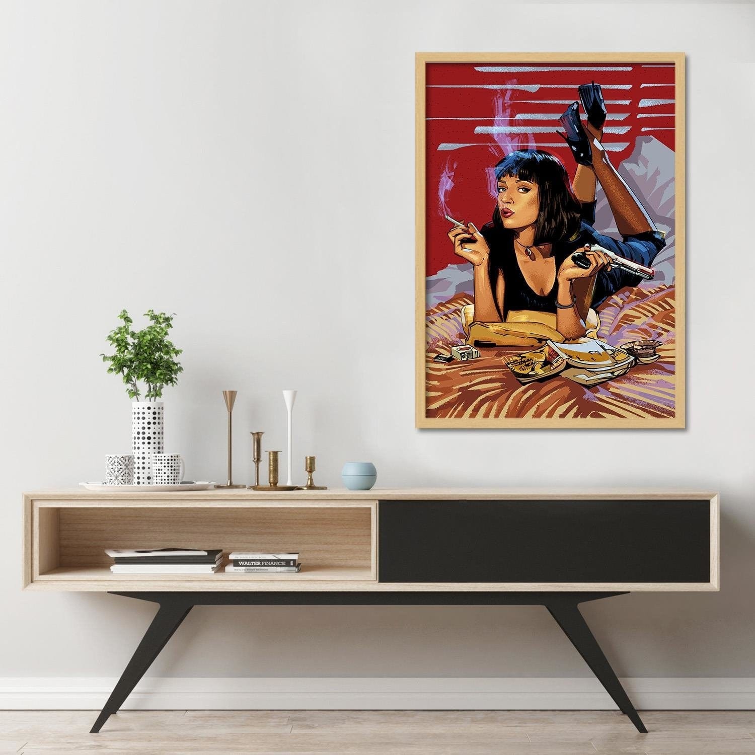 Glezna bēšā rāmī - Movie Morife Red Home Trends DECO