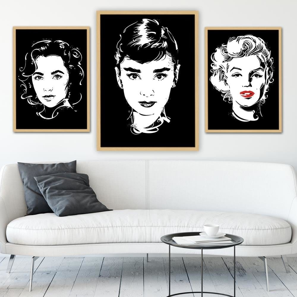 Glezna bēšā rāmī - Movie Star Image Black And White Home Trends DECO