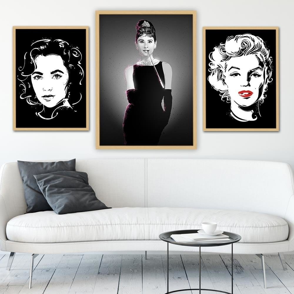 Glezna bēšā rāmī - Movie Star Image Black And White Home Trends DECO