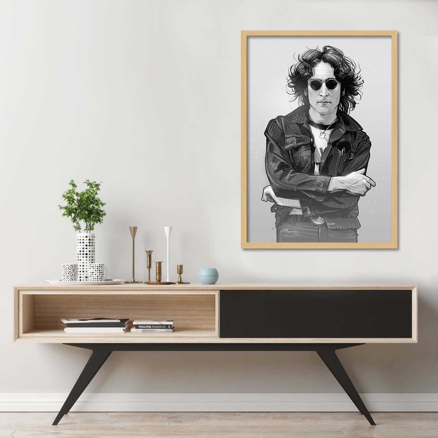 Glezna bēšā rāmī - Music Legend Singer Home Trends DECO